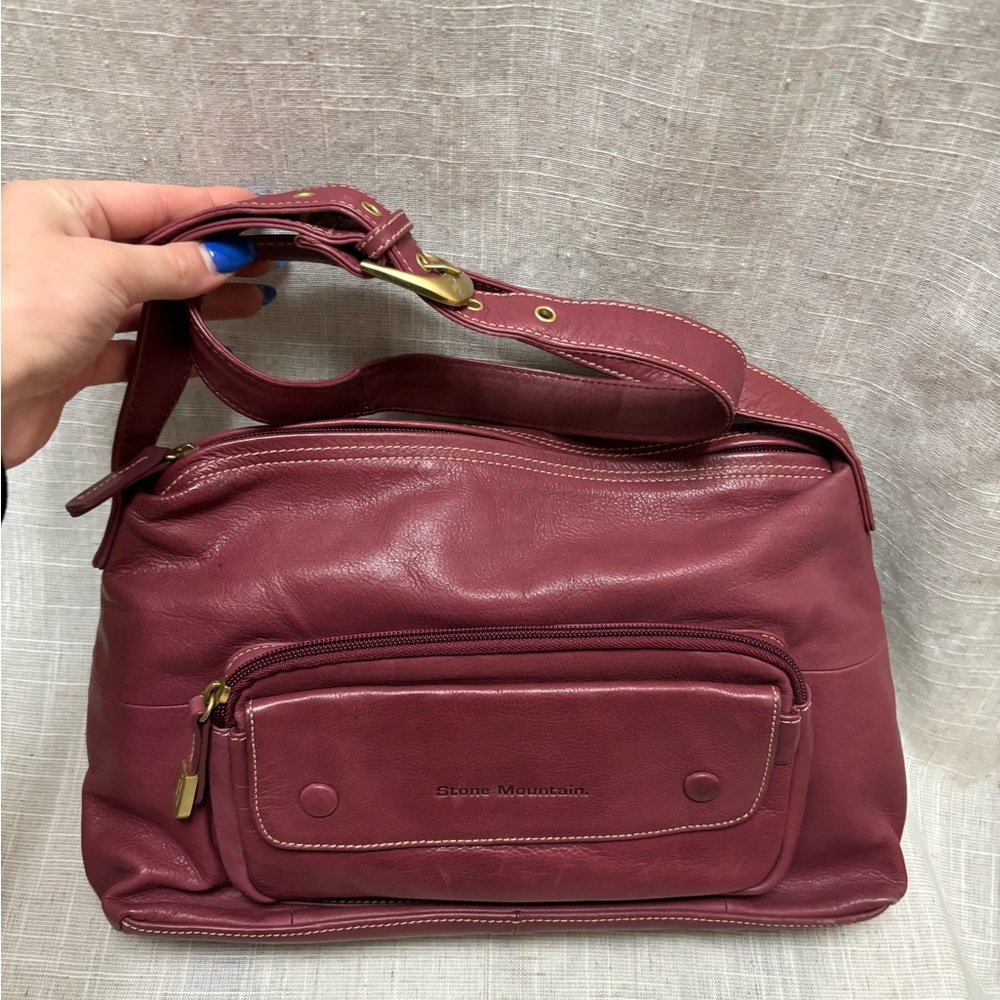 Stone Mountain Burgundy Leather Handbag